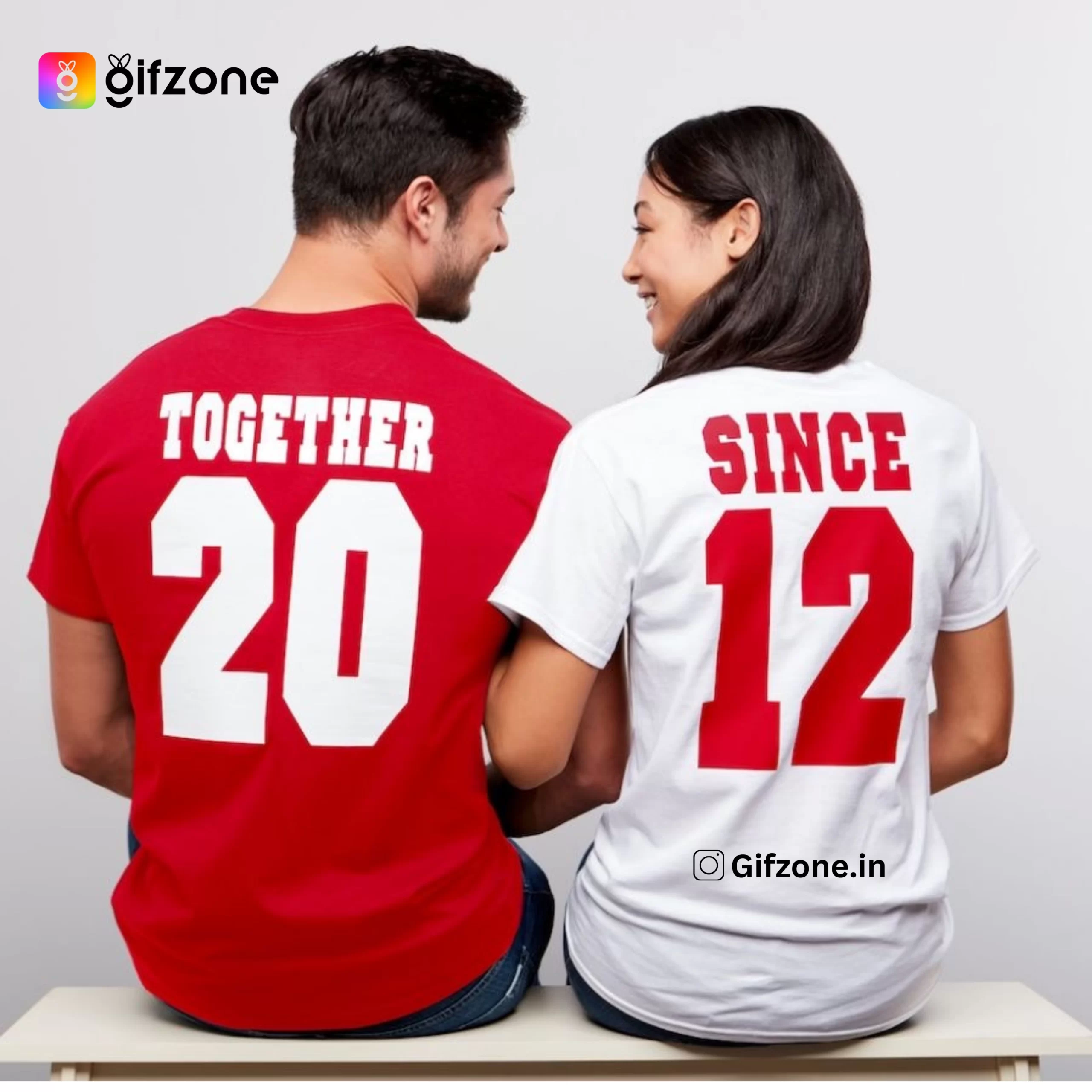 Couple T-shirt With Custom Name & Photo