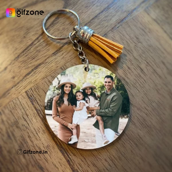 Wooden Round double Side Keychain