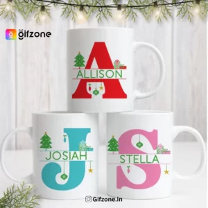 Name Letter White Cup With Custom Photo & Text