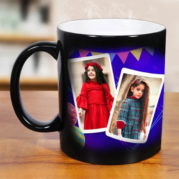 Personalised Black Magic Mug With Photo